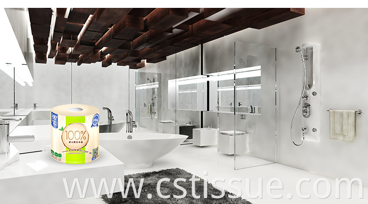 Custom Biodegradable 4 Ply Layer Soft Texture Bathroom Toilet Tissue Paper
